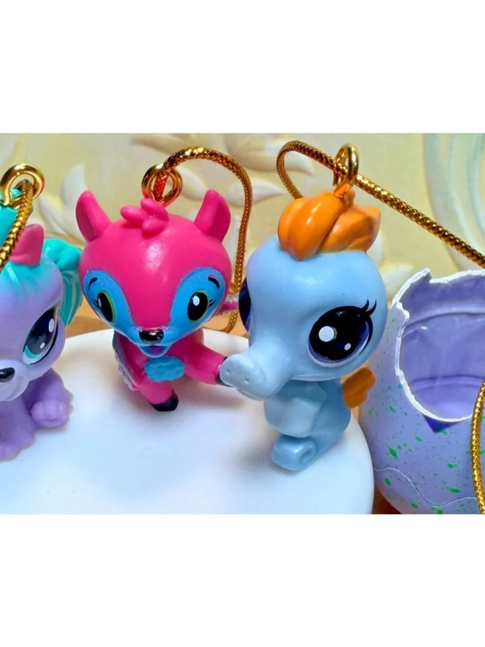 7pc Hatchimals Mini Figures Collectible Set W/ Golden String & Eggshell U69a